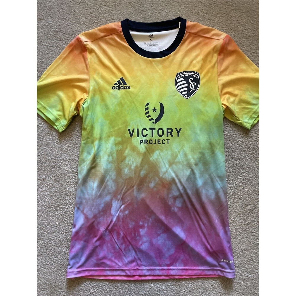 Men's Sporting KC Kansas City adidas 2021 Pride Top Jersey Medium Love Unites